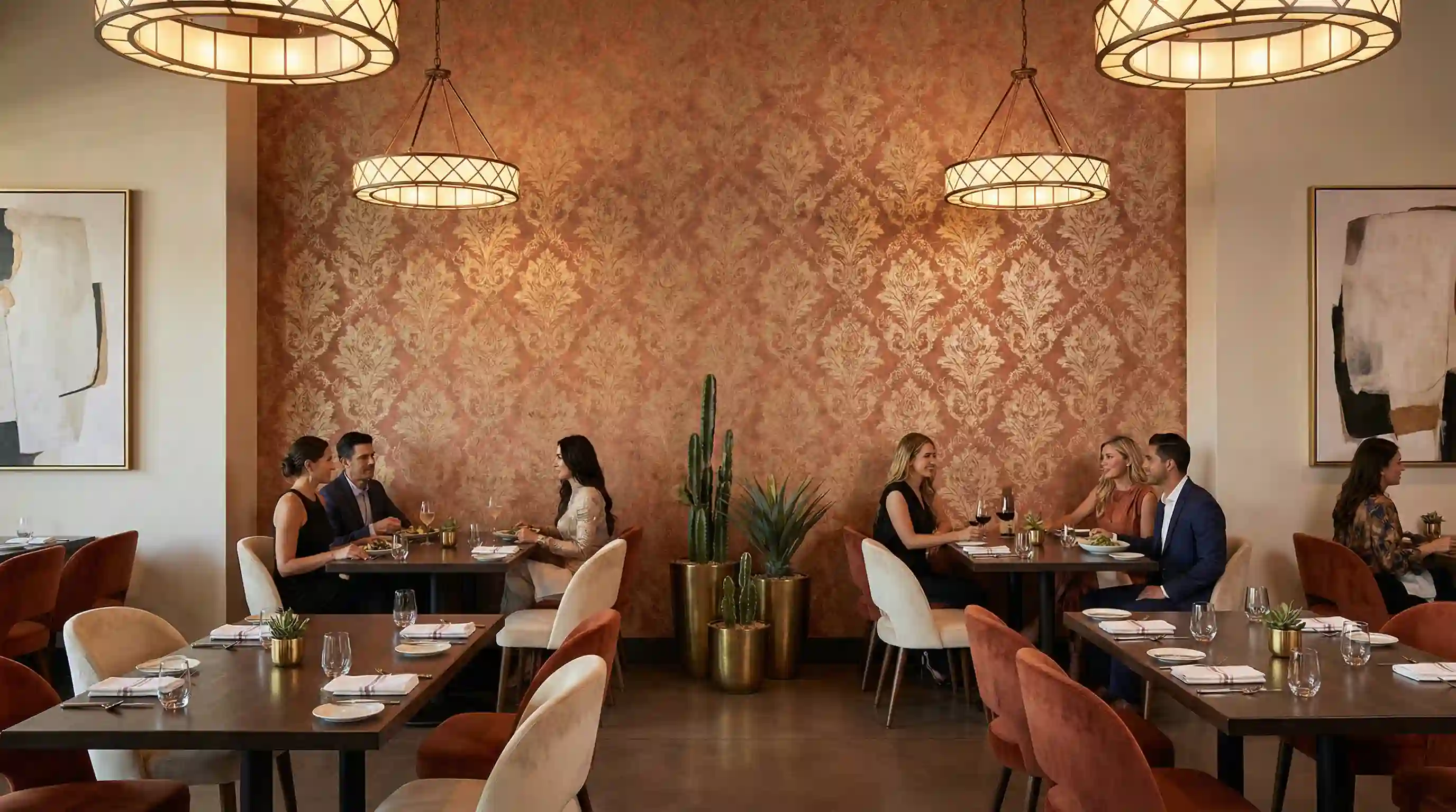 Accent wall wallpaper project with bold floral design in New York